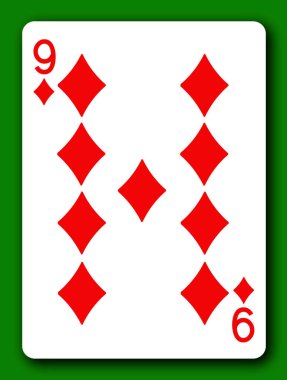 9 Karo Dokuzlusu arka plan ve gölgeyi kaldırmak için kırpma yolu ile kart oynuyor