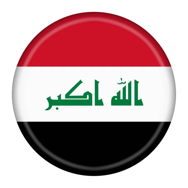 Irak vlag knop 3d illustratie met clipping pad — Stockfoto