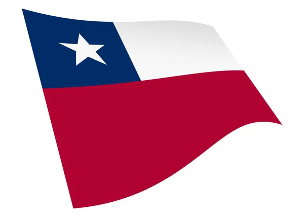 Chile ondeando bandera 3d ilustración aislada en blanco con ruta de recorte — Foto de Stock