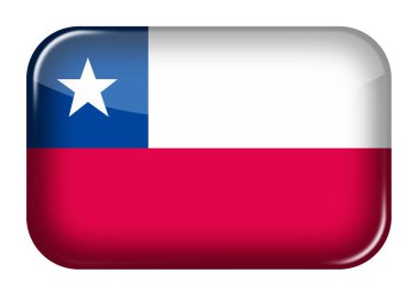 Şili web simgesi dikdörtgen düğmesi ve kırpma yolu 3d illüstrasyonu