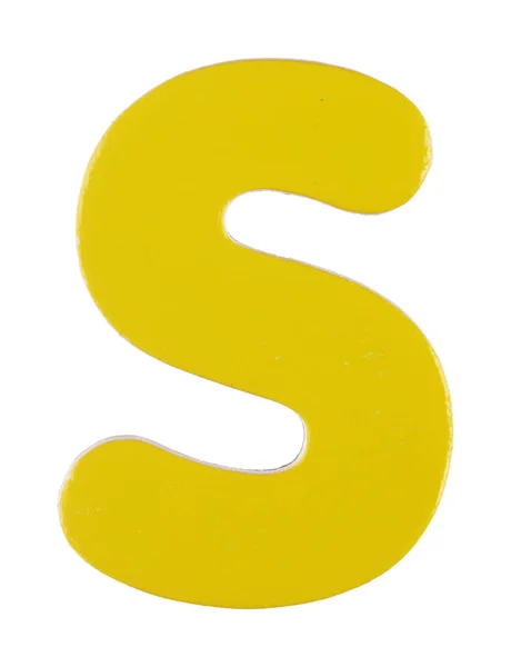 Kleine letters s magnetische letter op wit met knippad — Stockfoto