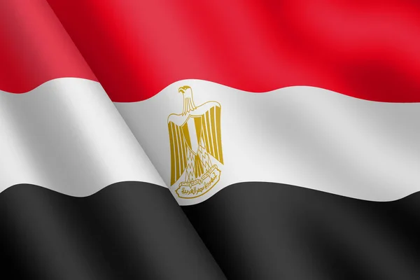 Egypte zwaaien vlag 3d illustratie wind rimpel — Stockfoto