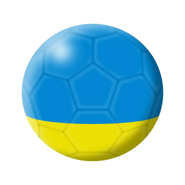 우크라이나 축구 공 모양의 흰색 바탕에 길을 끊는 모습 — 스톡 사진