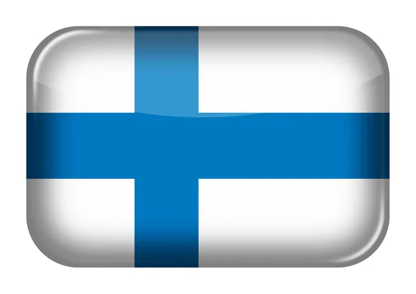 Finland web icon rectangle button with clipping path 3d illustration — Stock Photo, Image