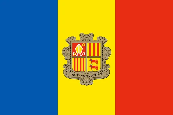 Andorra bandera fondo ilustración azul amarillo rojo — Foto de Stock