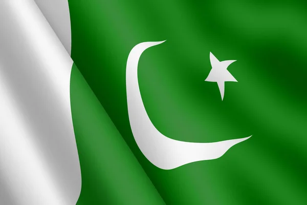 Pakistan waving flag 3d illustration wind ripple — Foto de Stock