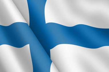 Finlandiya 'da 3d illüstrasyon rüzgarı dalgalanması
