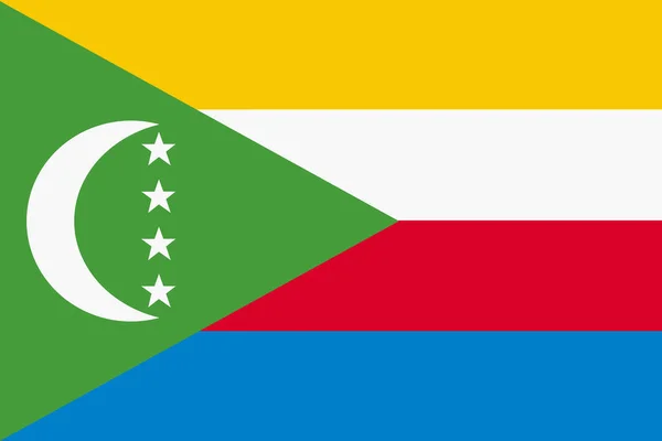 Bandera de Comoras fondo ilustración gran archivo luna cuatro estrellas —  Fotos de Stock