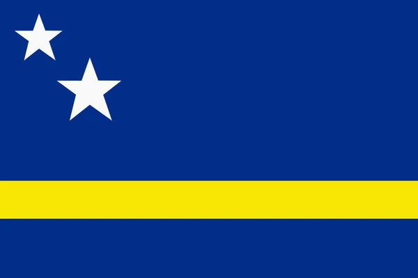 Bandera de Curazao fondo ilustración archivo grande blu amarillo estrellas blancas — Foto de Stock