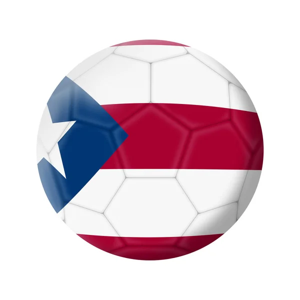 Portoriko fotbal fotbal 3D ilustrace s výstřižkem cesta — Stock fotografie