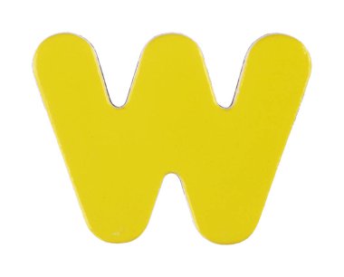 kırpma yolu ile beyaz üzerine küçük W manyetik harf