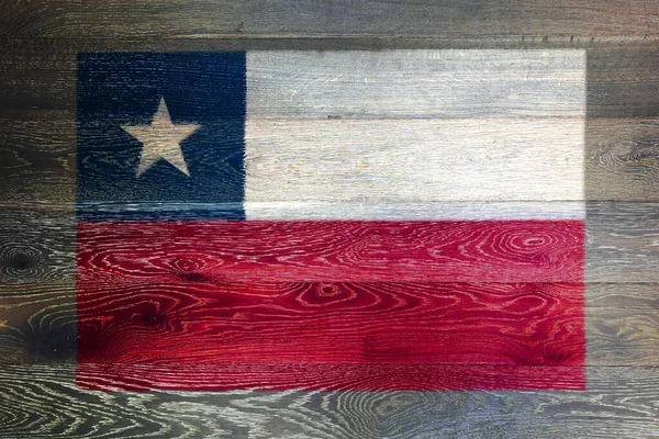 Köhne ahşap zemin üzerinde bir Şili bayrağı