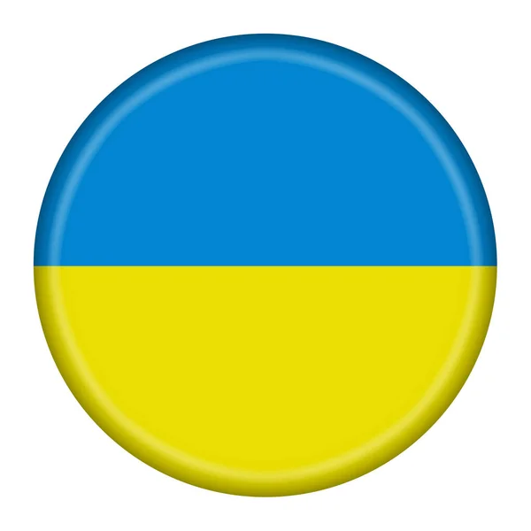 Ukraine flag button 3d illustration with clipping path — Stock Photo, Image