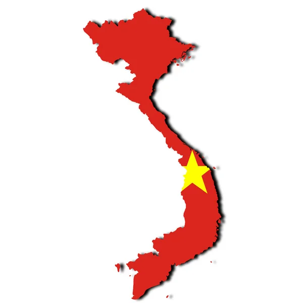 Vietnam mapa sobre fondo blanco con la ruta de recorte 3d ilustración —  Fotos de Stock