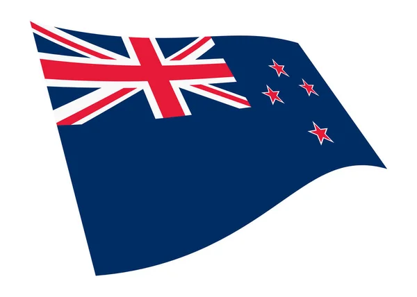 Új-Zéland lengő zászló grafika nyírás útvonal 3d illusztráció — Stock Fotó