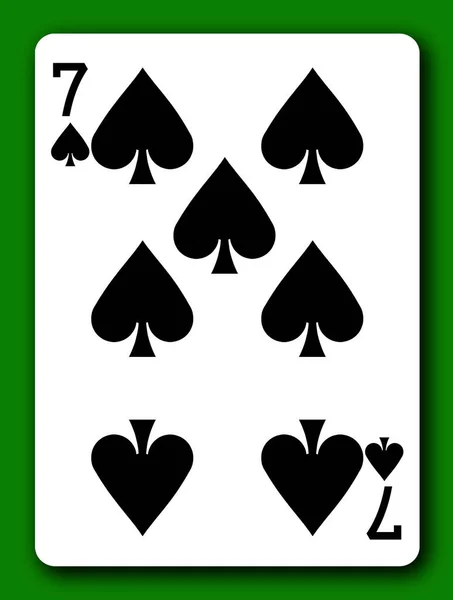 7 Seven of Spades playing card with clipping path 3d illustration — Stock Photo, Image