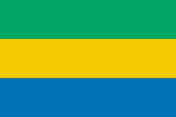 加蓬国旗背景说明绿色、黄色、蓝色 — 图库照片