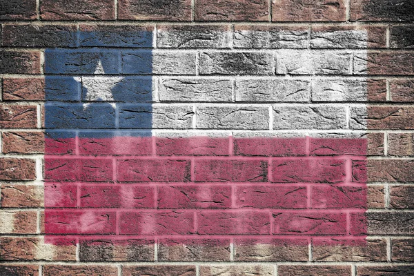 Tuğla duvar arkasında Şili bayrağı — Stok fotoğraf