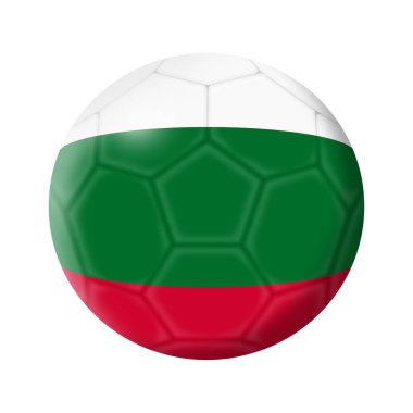 Bulgaristan futbol topu 3d illüstrasyonu kırpma yolu ile beyaza izole edildi