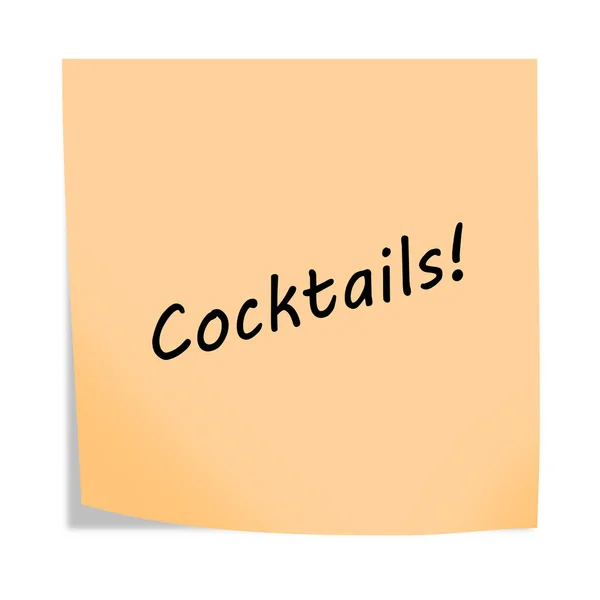 Cocktails 3d illustratie post opmerking herinnering op wit met clipping pad — Stockfoto