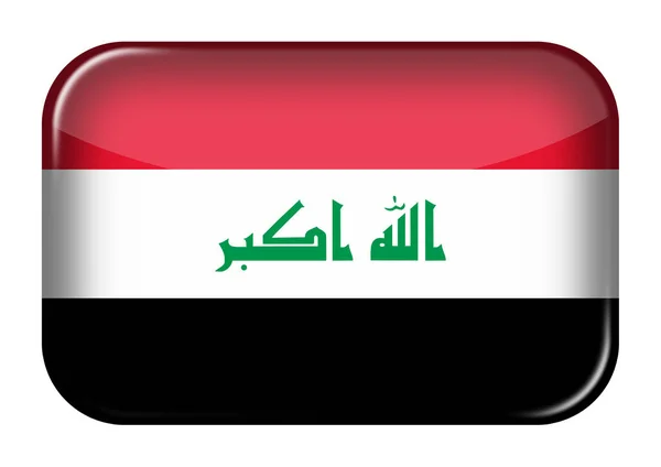 Irak web pictogram rechthoek knop met clipping pad 3d illustratie — Stockfoto