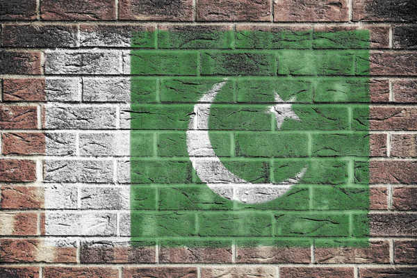 Pakistan bayrağı eski tuğla duvar arka planında — Stok fotoğraf