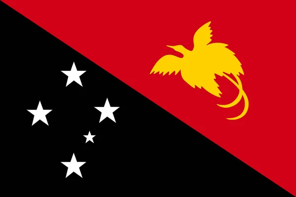 Papua new guinea flag illustration Southern Cross raggiana bird of paradise — Stock Photo, Image