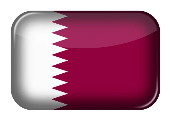 Qatar web icon rectangle button with clipping path 3d illustration — Stock Photo, Image