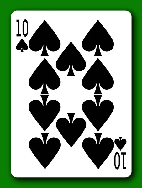 10 Ten of Spades playing card with clipping path to remove background and shadow — 스톡 사진