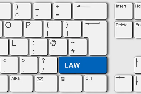 Law concept PC computer keyboard 3d illustration