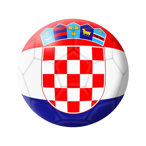 Chorvatský Fotbalový Míč Ilustrace Izolované Bílém Výstřižkem Cesta — Stock fotografie