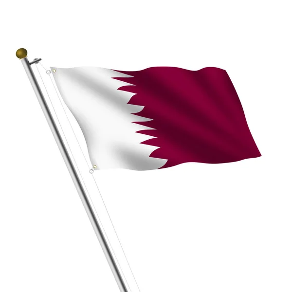 Ein Katar Flaggenmast Illustration Auf Weiß Mit Clipping Pfad — Stockfoto