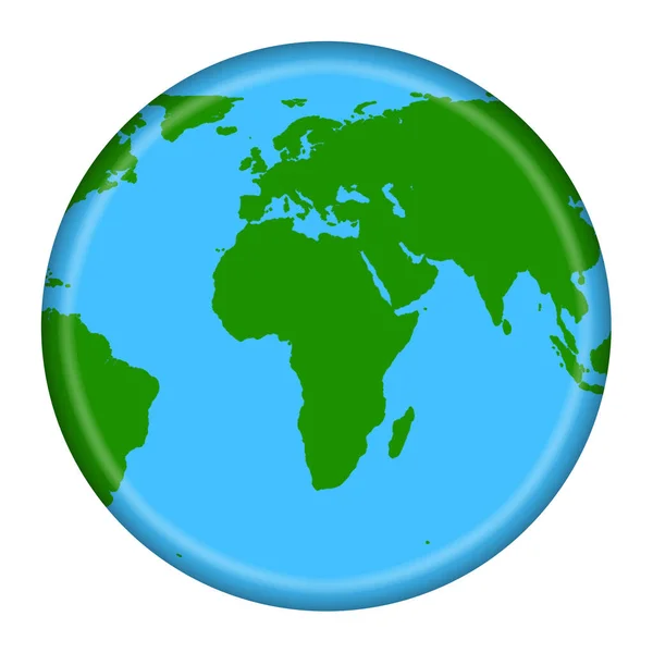 World Map Button Illustration Clipping Path — Zdjęcie stockowe