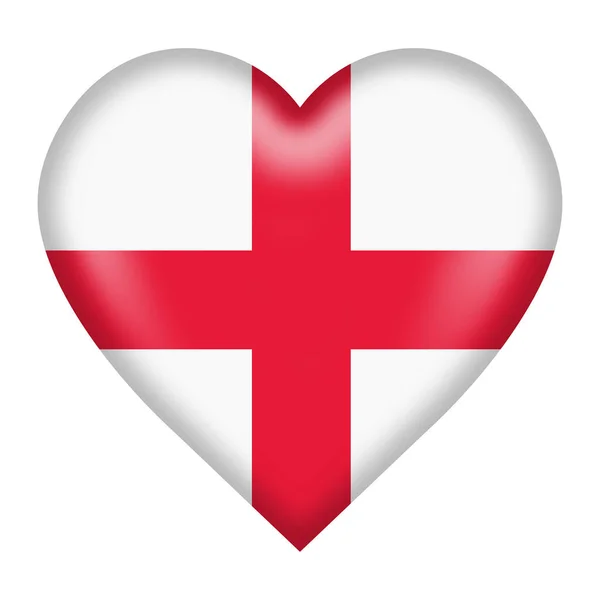 England Flag Heart Button Illustration Isolated White Clipping Path —  Fotos de Stock