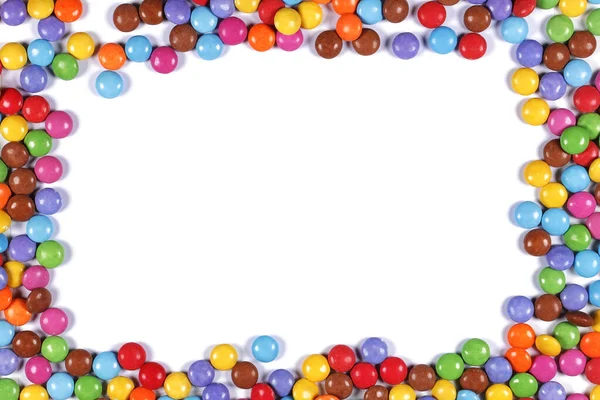 Multi Coloured Halloween Candy Sweet Border White — 스톡 사진