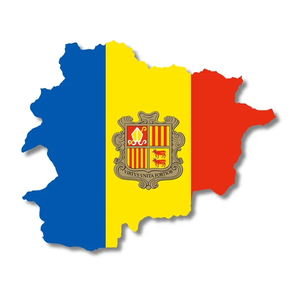 Andorra Flag Map White Background Illustration Clipping Path — ストック写真