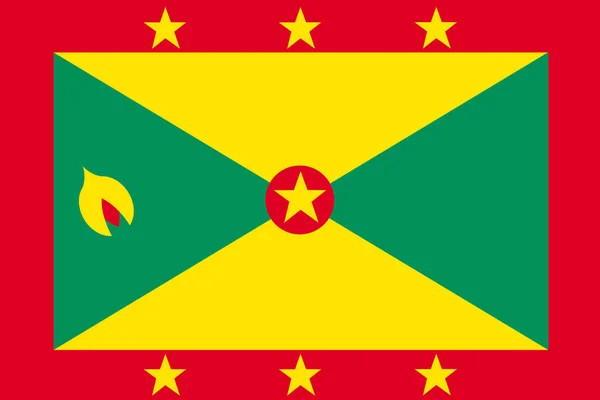 Grenada Flag Background Illustration Red Green Stars — Zdjęcie stockowe