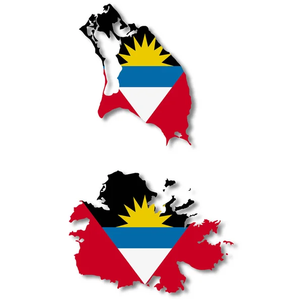 Antigua Barbuda Flag Map White Background Illustration Clipping Path — ストック写真