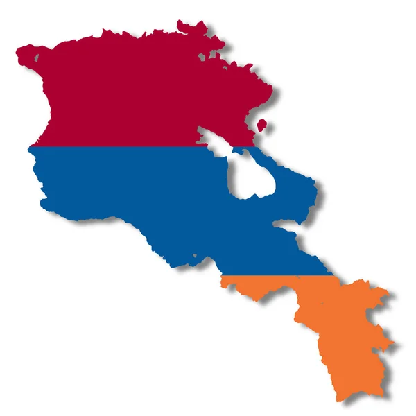 Armenia Flag Map White Background Illustration Clipping Path — Stock fotografie
