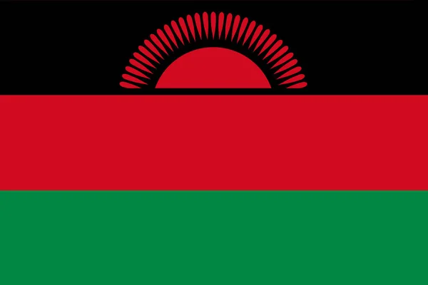 Malawi Flag Background Illustration Large File Rising Sun Red Green — Zdjęcie stockowe