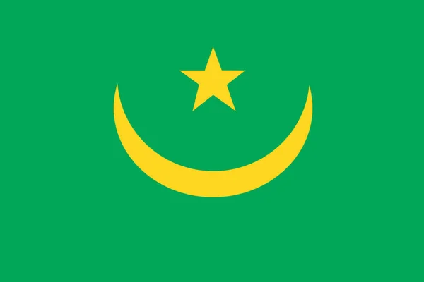 Mauritania Flag Background Illustration Green Yellow Star Crescent Moon — Fotografia de Stock