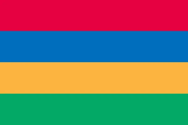 Иллюстрация Флага Маврикия Зеленая Желтая Синяя Красная Полоса — стоковое фото