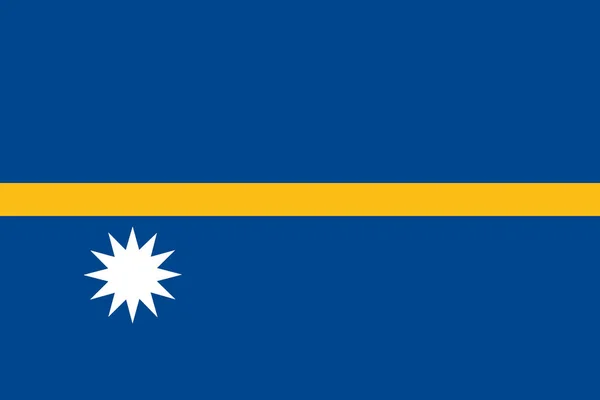 Nauru Flag Background Illustration Blue Yellow Stripe White Star — Fotografia de Stock