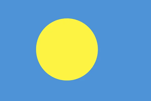 Palau Flag Background Illustration Blue Pacific Ocean Gold Full Moon — Photo