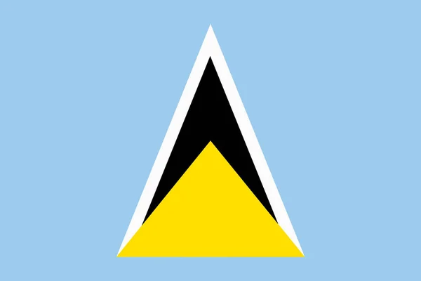 Saint Lucia Flag Background Illustration Blue Yellow White Black Triangles — 스톡 사진