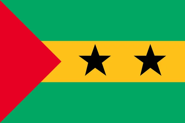 Ένα Φόντο Σημαία Σάο Τομέ Και Πρίνσιπε Απεικόνιση Πράσινο Κίτρινο — Φωτογραφία Αρχείου