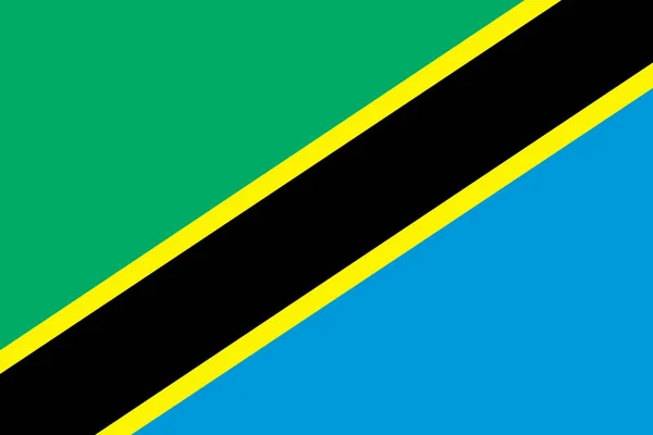 Tanzania Flag Blue Black Yellow Horizontal Stripe Green Blue Background — Foto de Stock