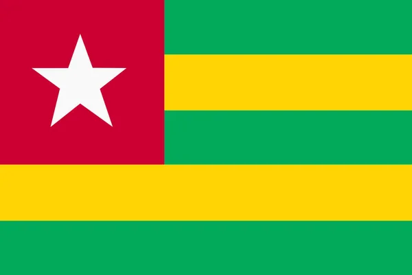 Togo Flag Green Red Yellow Stripe White Star Background Illustration —  Fotos de Stock