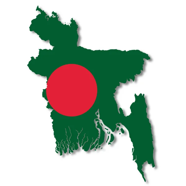Χάρτης Σημαίας Μπαγκλαντές Λευκό Φόντο Illustration Clipping Path — Φωτογραφία Αρχείου
