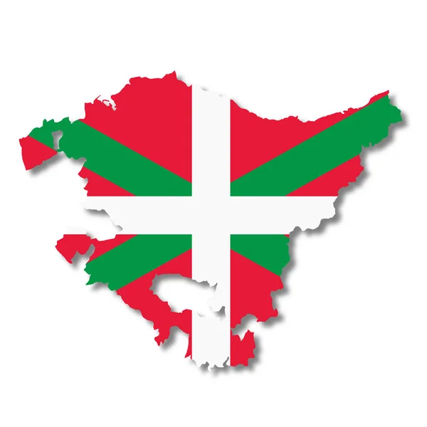 Карта Баскским Флагом Белом Фоне Иллюстрация Вырезанием Пути — стоковое фото